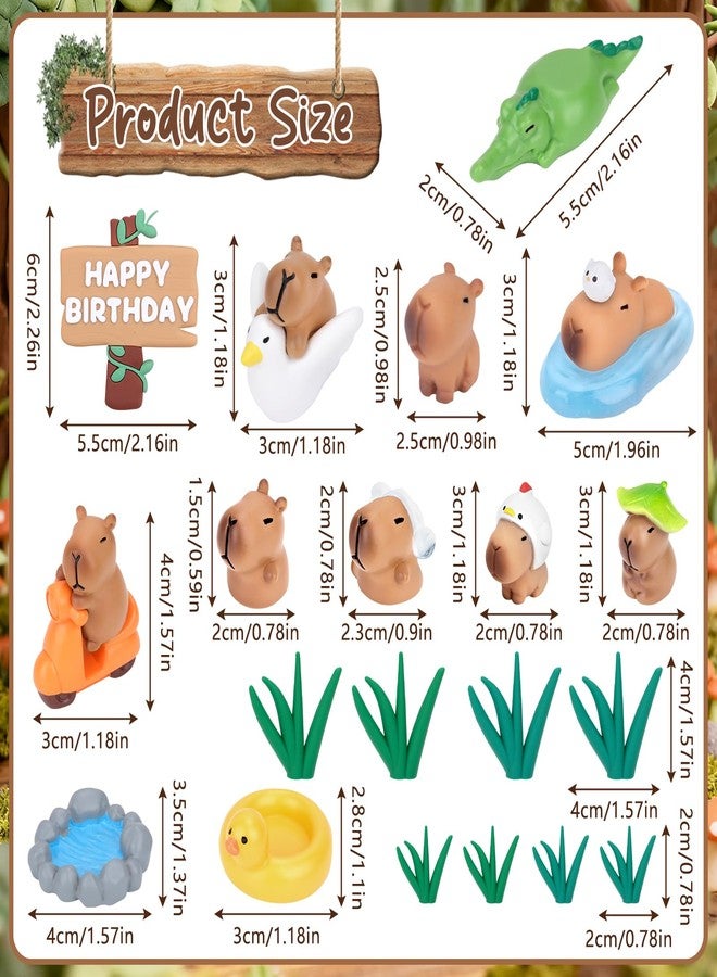 Meetory capybara cake topper - 13 PCS capybara birthday decorations, Mini Blowfish Party Supplies Capybara Birthday Party Supplies - Image 2